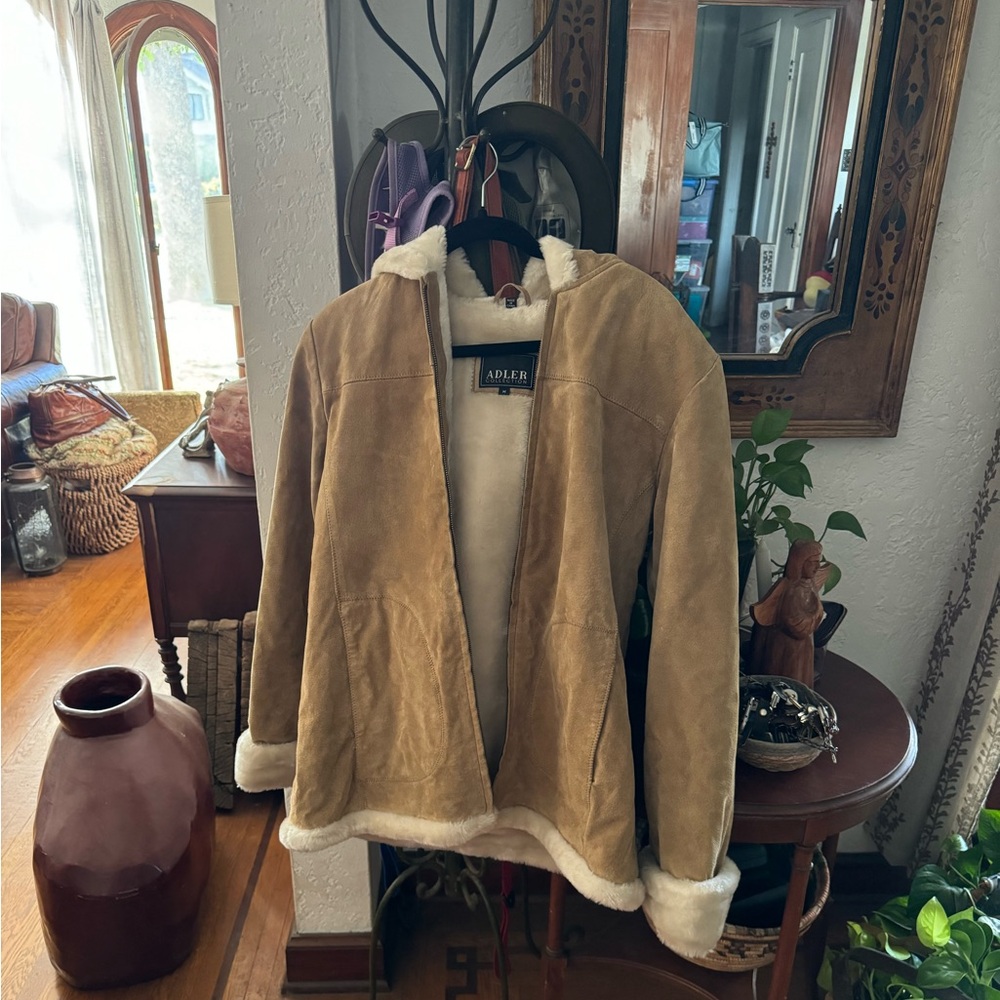 Adler Collection Tan Leather Suede Jacket